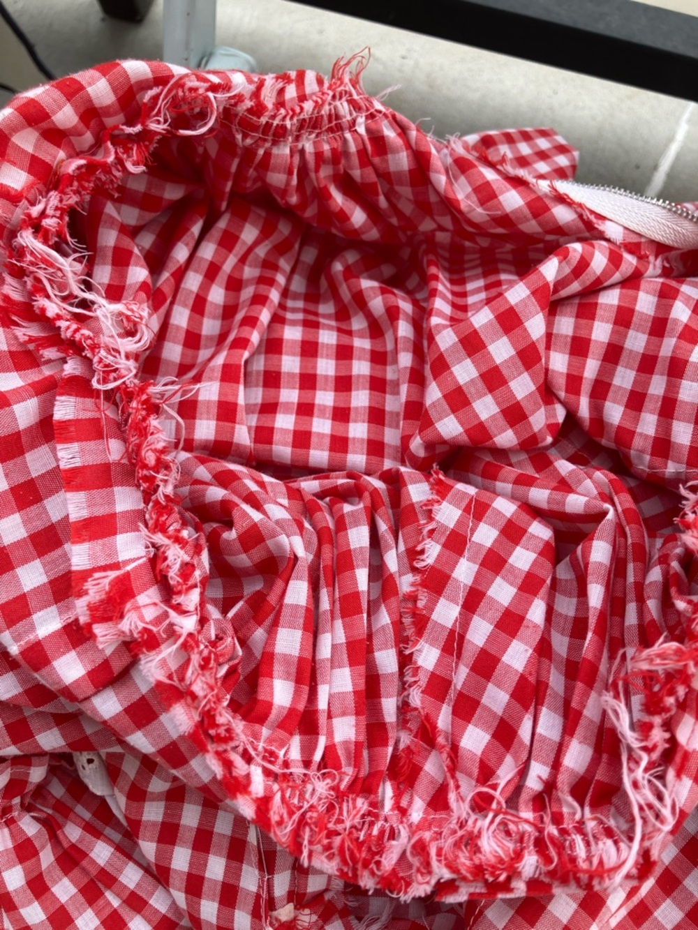 Vintage 60s Red & White Puff Sleeve Circle Skirt Gingham Square Dance Dress - Picture 10 of 10